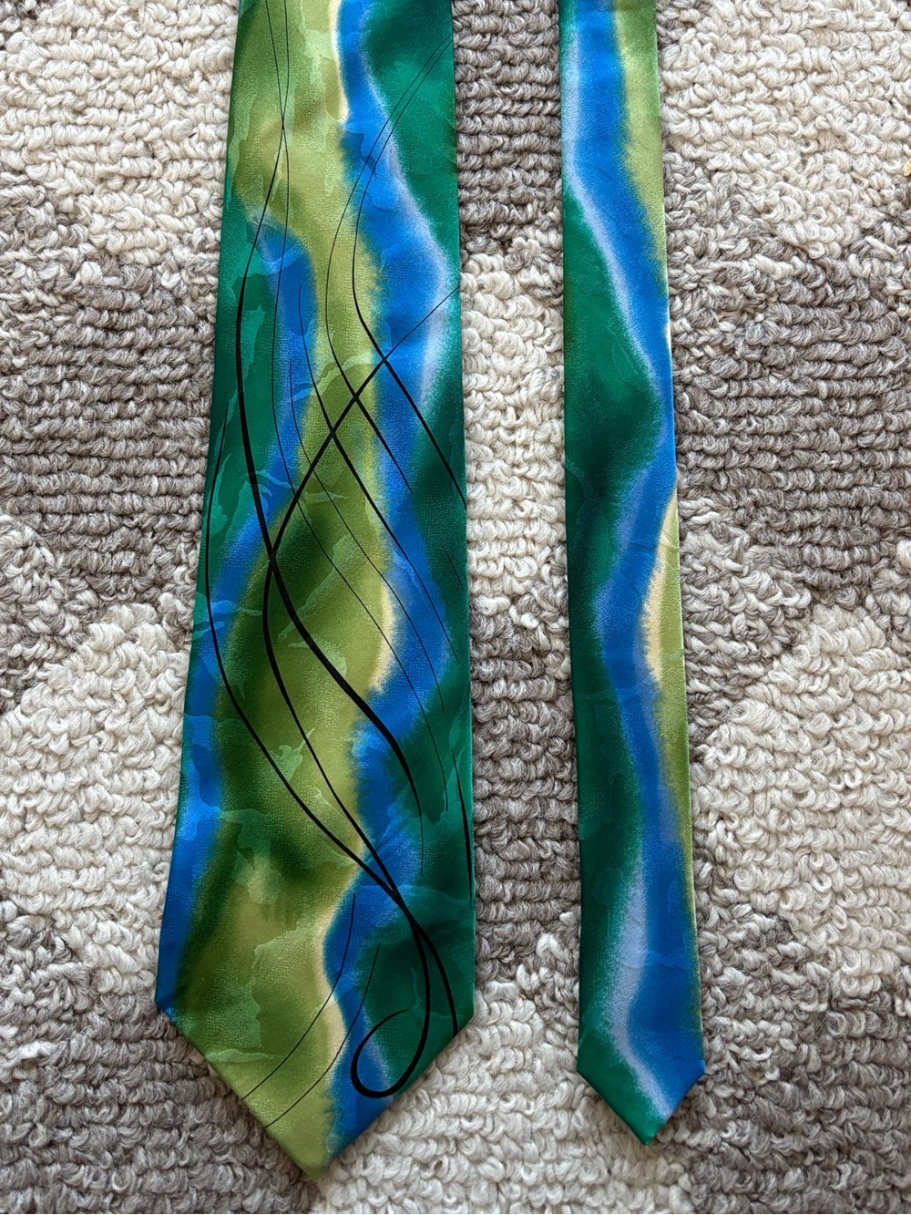 JERRY GARCIA TIDAL WAVE LIMITED EDITION GREEN BLUE TIE